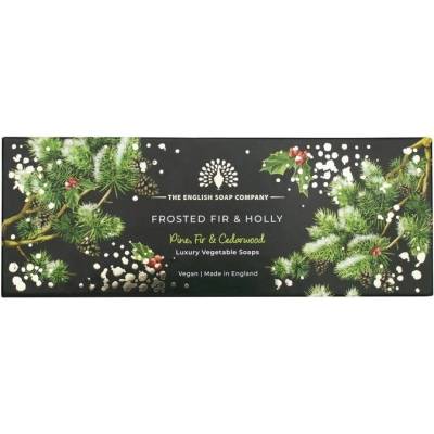 The English Soap Company Frosted Fir & Holly borovice & cedrové dřevo 3 x 100 g