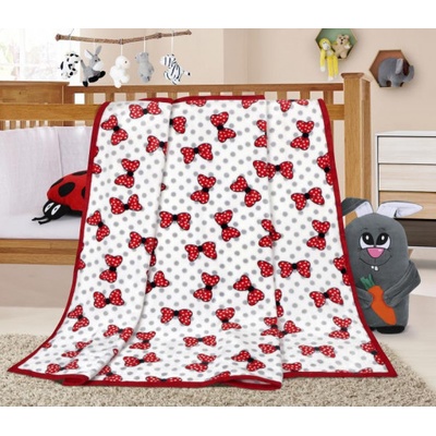 Bellatex Ella prikrývka červené mašle 100x150