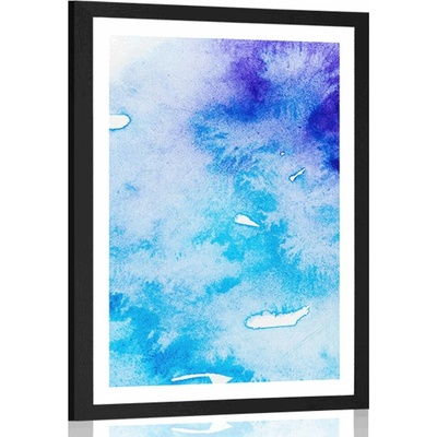 Plakát s paspartou modro-fialové abstraktní umění - 40x60 black