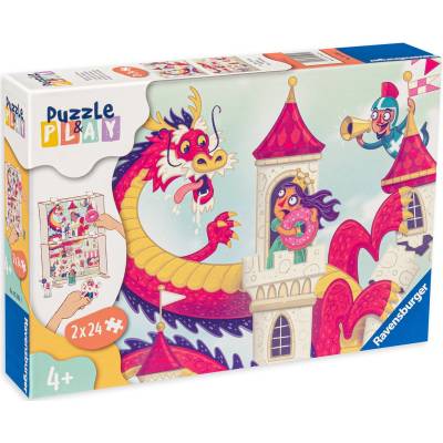 Ravensburger Пъзел-настолна игра Ravensburger от 2 х 24 части - Драконово царство (05595)