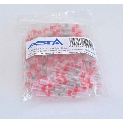 ASTA A-S21 Smršťovací hadičky s cínem, 2.7 x 40 mm, 22-18 AWG, balení 100 ks