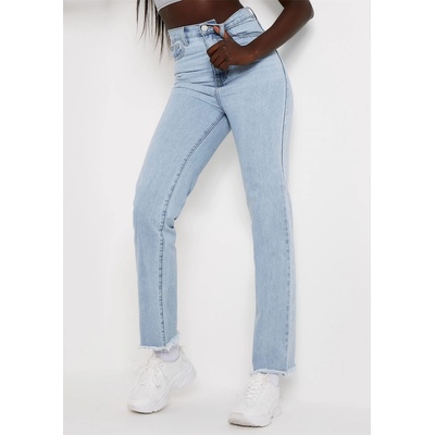 Missy Empire Дънки Missy Empire Raw Hem Denim Wide Leg Jeans - Blue