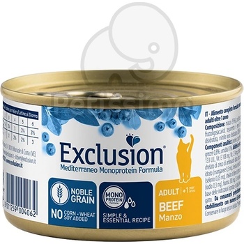 Exclusion Mediterraneo Monoprotein Formula Adult Cat консерва - говеждо 85 г