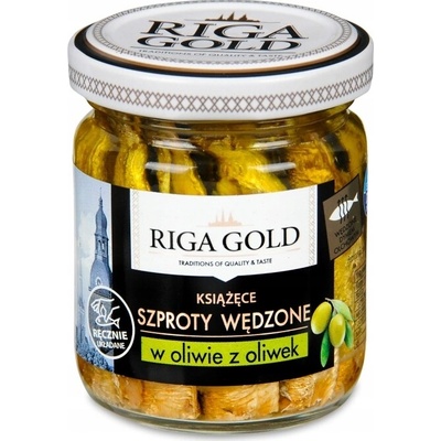 Údené šproty v olivovom oleji Riga Gold 0,1 kg