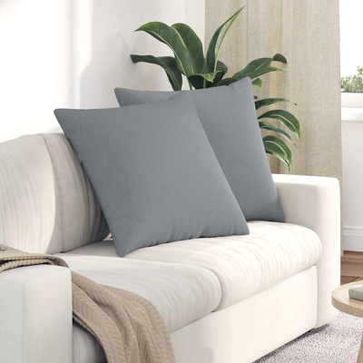 vidaXL Диван възглавници 2 pcs Светлосиво 80 x 80 cm текстил (42014040)