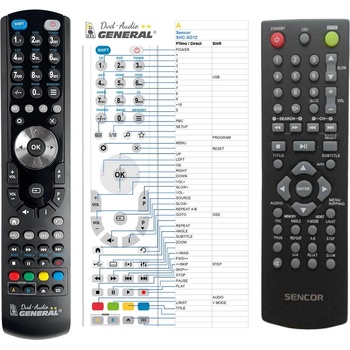 GENERAL SENCOR SHC-XD011, SHC-XD012, SHC-XD013 - съвместимо дистанционно управление на марката General (SHC-XD011, SHC-XD012, SHC-XD013)