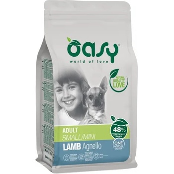 Oasy Lamb Monoprotein Adult Mini - пълноценна храна за пораснали кучета над 10 месеца, от мини породи, с агнешко месо, БЕЗ ЗЪРНО, 2, 5 кг - Италия