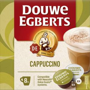  Капсули Douwe Egberts Cappuccino за Dolce Gusto, 16 бр. , 8 напитки
