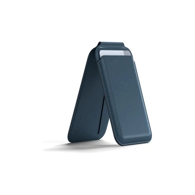 Apple Satechi Vegan-Leather Magnetic Wallet Stand (iPhone 12/13/14/15 all models) - Dark Blue (STVLWB)