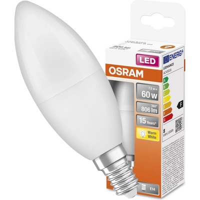 Osram Classic B LED žiarovka E14 7W 2 700K matná 4058075428546