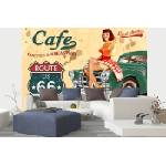 DIMEX ART Самозалепваща се флизелинова фототапета плакат на кафене по route 66 375 x 250 см