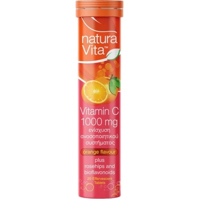 Natura Vita Vitamin C 1000 mg plus Rose Hips Effervescent [20 ефервесцентни таблетки] Портокал