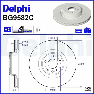 Brzdový kotúč DELPHI BG9582C