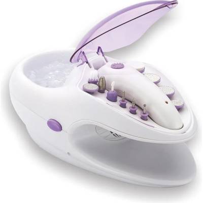 Уред за маникюр и педикюр ZEPHYR ZP 1813 C, 500 mA, 12 приставки, 2 скорости, Сушене, Бял/лилав - Код G8364 (G8364-4895139240269)
