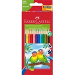 Faber-Castell Junior Parrot 12 триъгълни цветни молива с острилка FC120523 (FC120523)