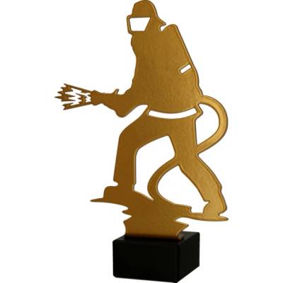 Zlatá kovová trofej Hasiči