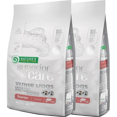 Natures Protection Superior care white dog GF Puppy starter salmon All Breeds 2 x 10 kg