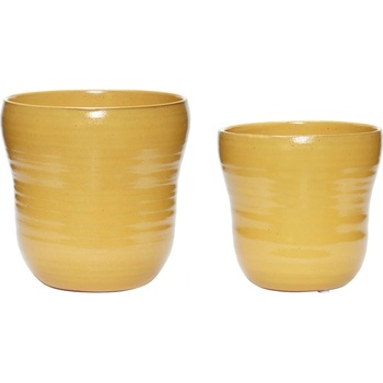 Hübsch Комплект от 2 жълти керамични саксии Tina - Hübsch (671304)