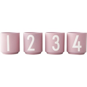 Design Letters Порцеланови свещници в комплект от 4 бр. Mini - Design Letters (10102004LAVENDER)