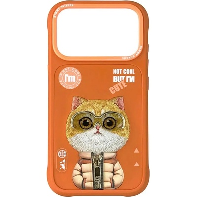 Nimmy Калъф Nimmy Cool&Cute 2.0 с котка за iPhone 17 Pro Max - оранжев (6971080316647)