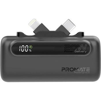 Promate Външна батерия ProMate, PowerUp-Duo. Black 5000mAh Mini Power (6959144066493)