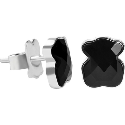 Tous stříbrné medvídkové náušnice s onyxem 815433500