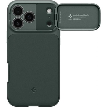 Spigen Калъф Spigen - Optik Armor iPhone 17 Pro Max, MagSafe, Abyss Green (8800283310306)