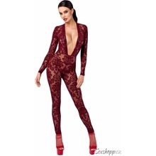 Noir Handmade F382 Kink Royal Catsuit Burgundy