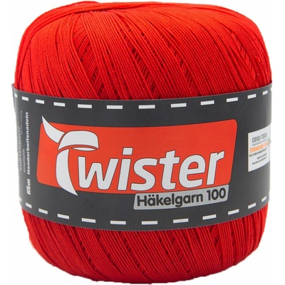 Pletací příze Kurtenbach Twister Häkelgarn 100 Barva: 35 ROT
