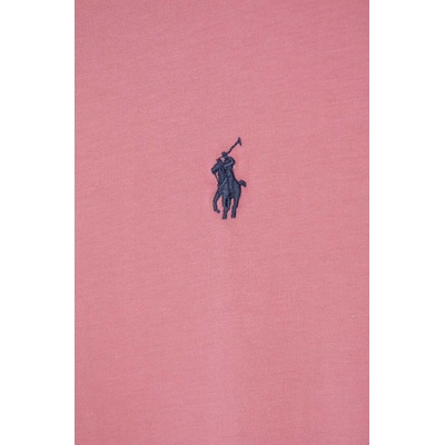 Ralph Lauren Памучна тениска Polo Ralph Lauren в розово с изчистен дизайн 710671438 (710671438)