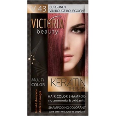 Victoria Beauty Оцветяващ шампоан с кератин - Бордо (v43), 4-8 измивания