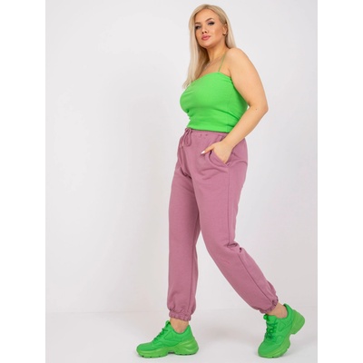 Basic Feel Good Dámské tepláky Plus Size RV-DR-6331.86 Růžová - tmavě