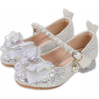 Blýskavé střevíčky slavnostní botičky pro dívku ledové