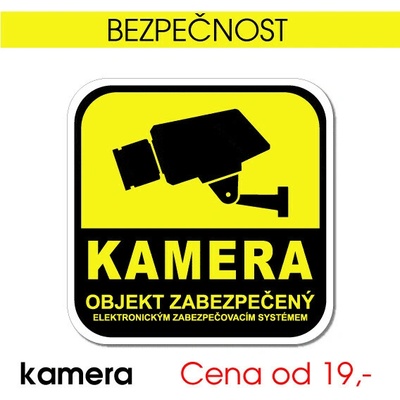 Kamera – objekt zabezpečen - 5x5 cm / samolepka
