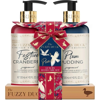 Baylis & Harding The Fuzzy Duck Cranberry tekuté mýdlo na ruce 300 ml + mléko na ruce 300 ml