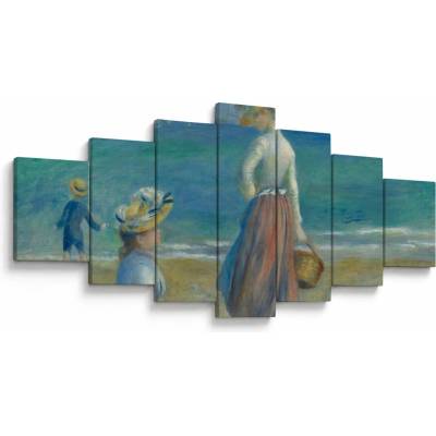 Obraz - Auguste Renoir, Figures on the Beach, reprodukcia, sedemdielne 210x100 cm