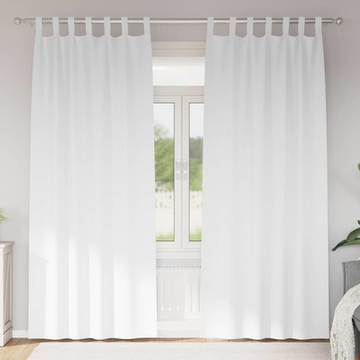 vidaXL Завеси за затъмняване с пръстени 2 pcs Чисто бяло 260 x 140 см (4107607)