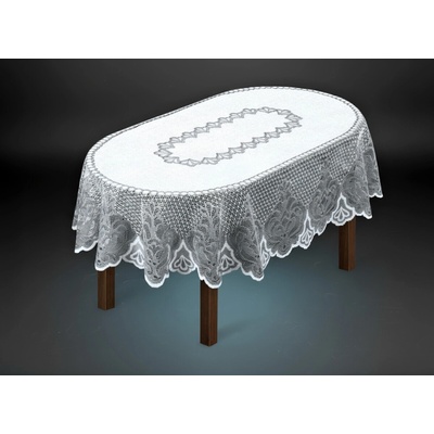 MyBestHome Žakárový ubrus Cveta oválný šedá 180x130 cm