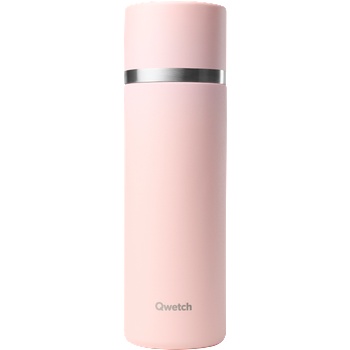 Qwetch Изотермична бутилка от неръждаема стомана, 750 ml - Matte Pastel Pink