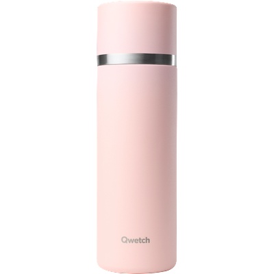 Qwetch Изотермична бутилка от неръждаема стомана, 750 ml - Matte Pastel Pink