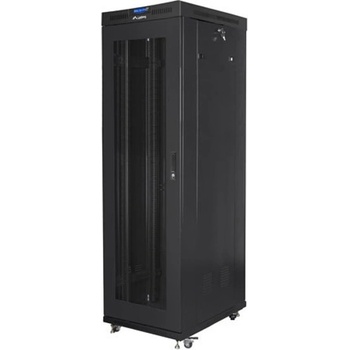 Lanberg Комуникационен шкаф Lanberg FF01-6042-23BL, 19", 42U, 212.7 x 100 x 60 cm, товароносимост до 1200кг, термостат, черен (FF01-6042-23BL)