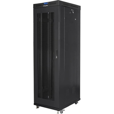 Lanberg Комуникационен шкаф Lanberg FF01-6042-23BL, 19", 42U, 212.7 x 100 x 60 cm, товароносимост до 1200кг, термостат, черен (FF01-6042-23BL)