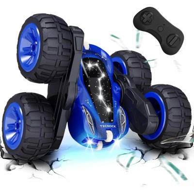 Tecnock RC Kaskadérské auto s 360° otočkami a LED světly modré