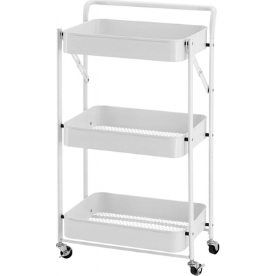 HomePRO GWI5887 Regál na kolečkách, skládací, 88x45x29,5cm, 150kg, bílý
