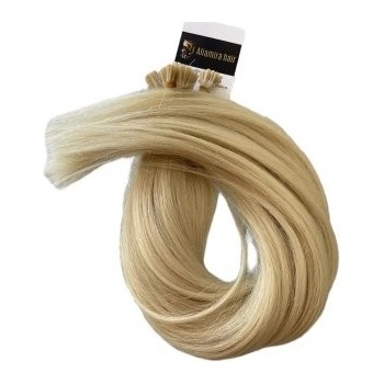 Blond vlasy-rovné Dĺžka: 60 cm, Typ ukončenia: krúžkový i spoj, štruktúra: rovné