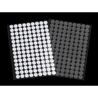 Suchý zip samolepicí kolečka Ø10 mm Varianta: 7 transparent, Balení: 1 karta 46379/101118/243600