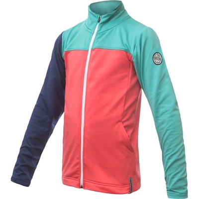 Sensor Coolmax Thermo dětská mikina celozip korál/sea green/deep blue