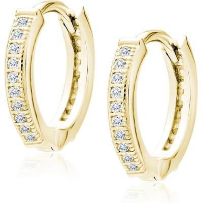 Lunica Stříbrné náušnice zlaté kroužky 0056