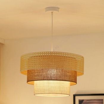 Brilagi - Висяща лампа CEDAR LUNETA 1xE27/15W/230V пр. 45 ратан кафяв/крем (BG1131)