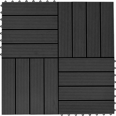 Petrashop Terasové dlaždice 30 x 30 cm WPC 2 m²černé 22 ks